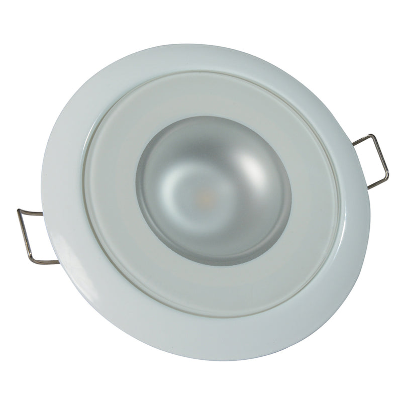 Lumitec Mirage - Flush Mount Down Light - Glass Finish/White Bezel - 3-Color Red/Blue Non-Dimming w/White Dimming [113128] - Mealey Marine