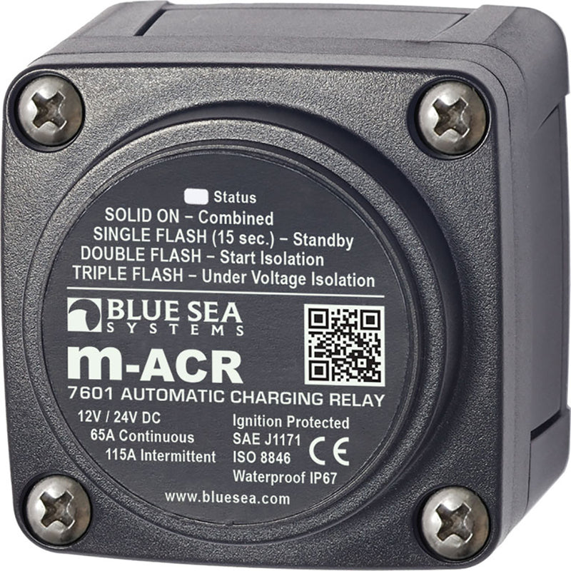 Blue Sea 7601 DC Mini ACR Automatic Charging Relay - 65 Amp [7601] - Mealey Marine