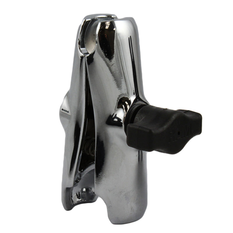 RAM Mount Chrome Double Socket Arm [RAM-B-201CHU] - Mealey Marine