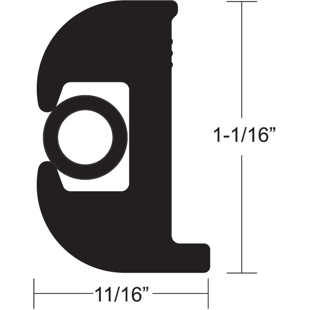 TACO Flex Vinyl Rub Rail Kit - Black w/Black Insert - 70' - 1-1/16" x 11/16" [V11-0809BBK70-2] - Mealey Marine