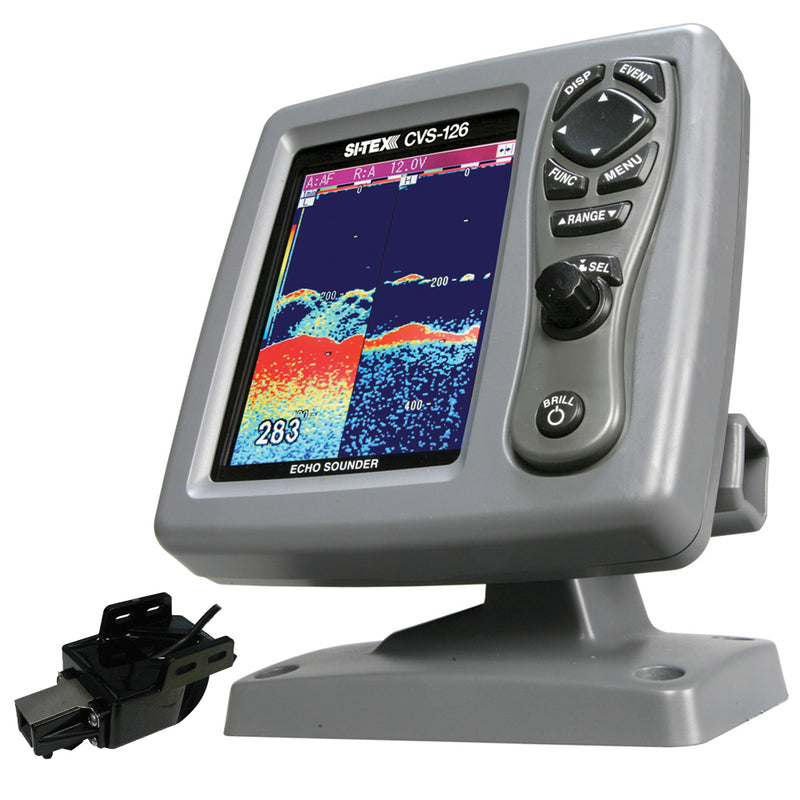 SI-TEX CVS-126 Dual Frequency Color Echo Sounder w/Transom Mount Triducer 250/50/200ST-CX [CVS-126TM] - Mealey Marine