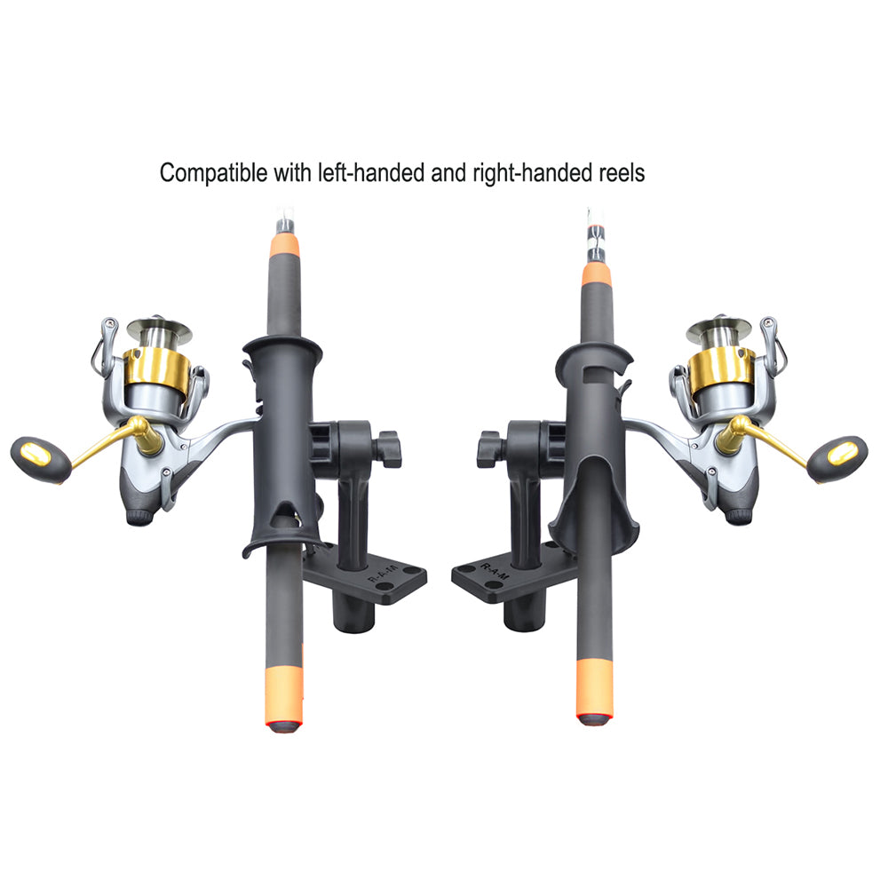 RAM Mount RAM Tube Jr. Rod Holder w/Short 4" Length Post Spline & Flush Mounting Base [RAP-390-SFU] - Mealey Marine