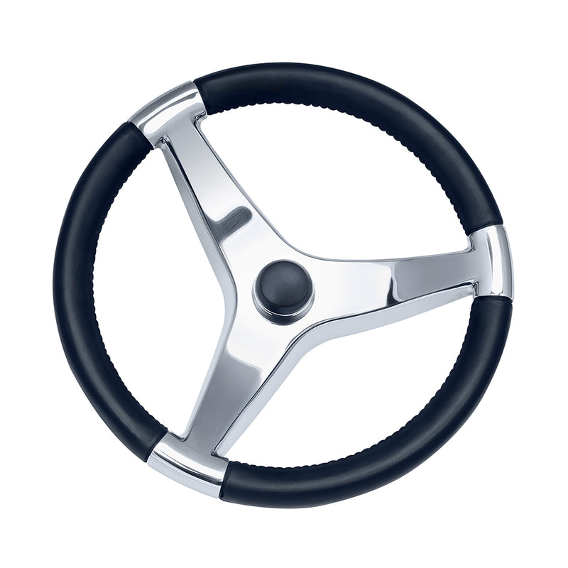 Schmitt  Ongaro Evo Pro 316 Cast Stainless Steel Steering Wheel - 13.5"Diameter [7241321FG] - Mealey Marine