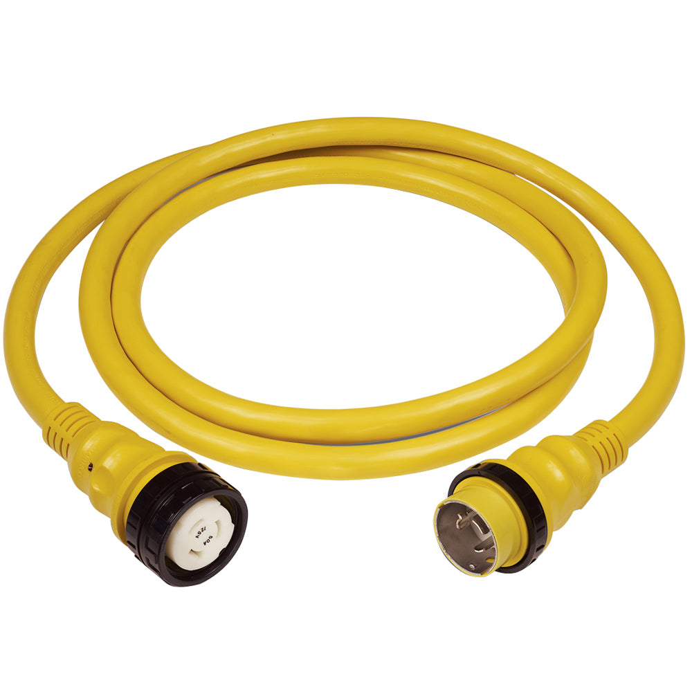 Marinco 50Amp 125/250V Shore Power Cable - 25' - Yellow [6152SPP-25] - Mealey Marine