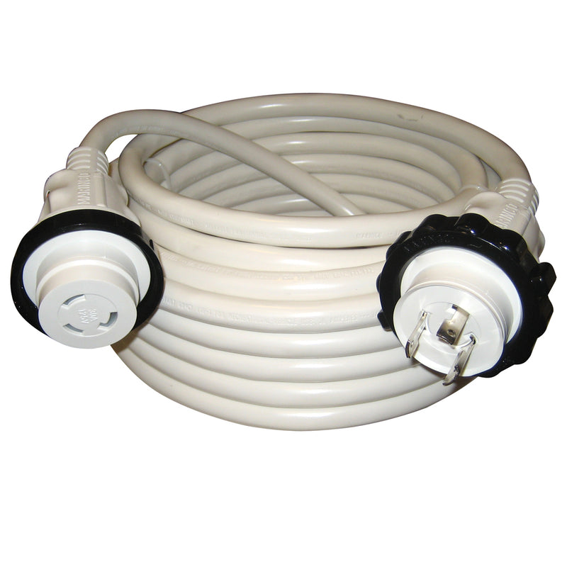 Marinco 30A 125V Molded Standard Cordset - White - 50' [199120] - Mealey Marine