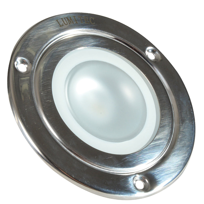 Lumitec Shadow - Flush Mount Down Light - Polished SS Finish - 4-Color White/Red/Blue/Purple Non-Dimming [114110] - Mealey Marine