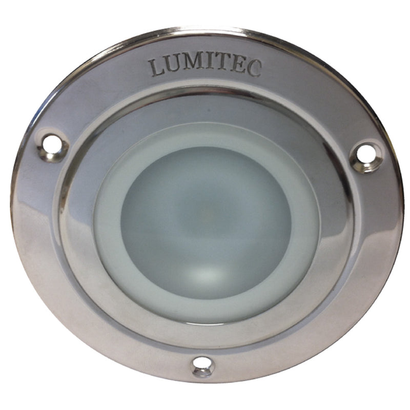 Lumitec Shadow - Flush Mount Down Light - Polished SS Finish - 3-Color Red/Blue Non Dimming w/White Dimming [114118] - Mealey Marine