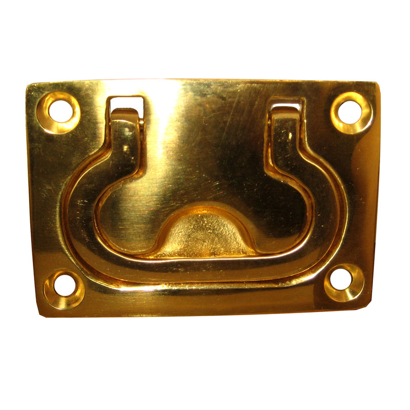 Whitecap Flush Pull Ring - Polished Brass - 3" x 2" [S-3364BC] - Mealey Marine