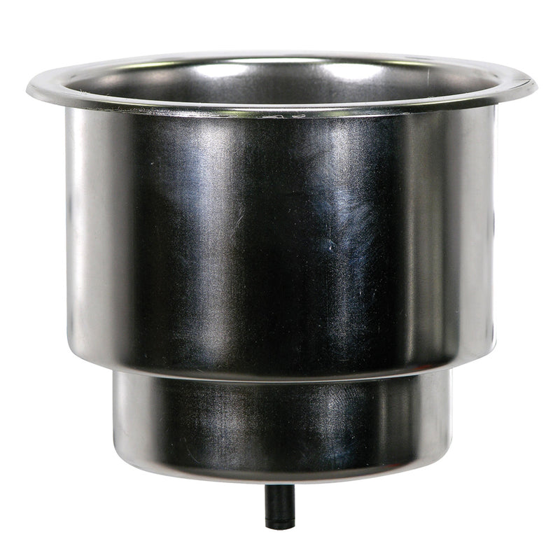 Whitecap Flush Cupholder w/Drain - 302 Stainless Steel [S-3511C] - Mealey Marine