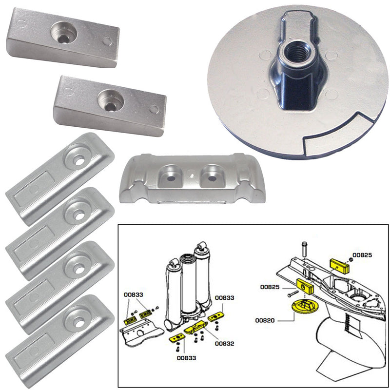 Tecnoseal Anode Kit w/Hardware - Mercury Verado 6 - Aluminum [20816AL] - Mealey Marine