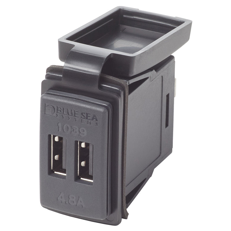 Blue Sea Dual USB Charger - 24V Contura Mount [1039] - Mealey Marine