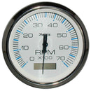 Faria Chesapeake White SS 4" Tachometer w/Hourmeter - 7,000 RPM (Gas - Outboard) [33840] - Mealey Marine