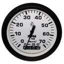 Faria Euro White 4" Tachometer w/Systemcheck Indicator - 7,000 RPM (Gas - Johnson / Evinrude Outboard) [32950] - Mealey Marine