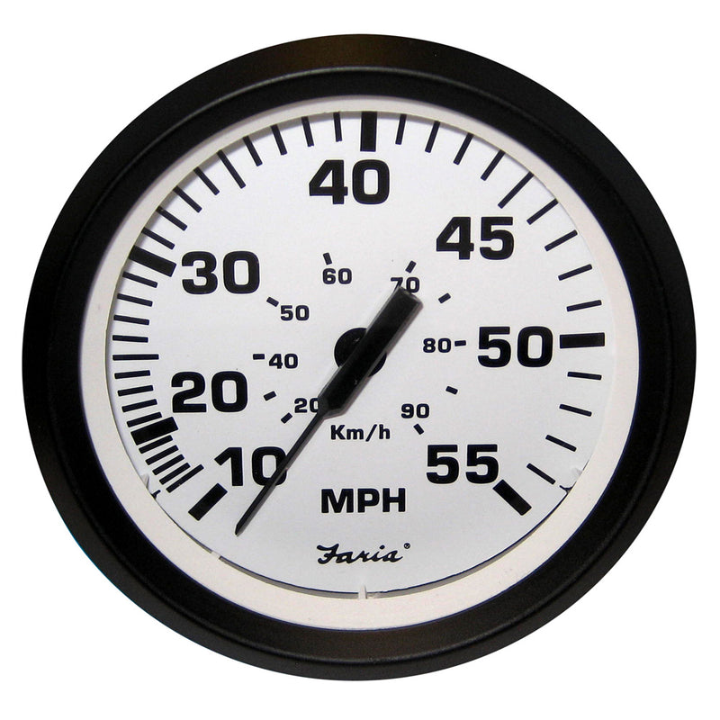 Faria Euro White 4" Speedometer - 55MPH (Mechanical) [32909] - Mealey Marine
