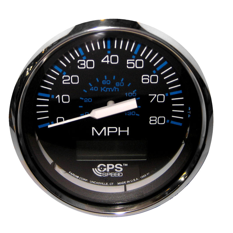 Faria Chesapeake Black SS 4" Speedometer - 80MPH (GPS) [33730] - Mealey Marine