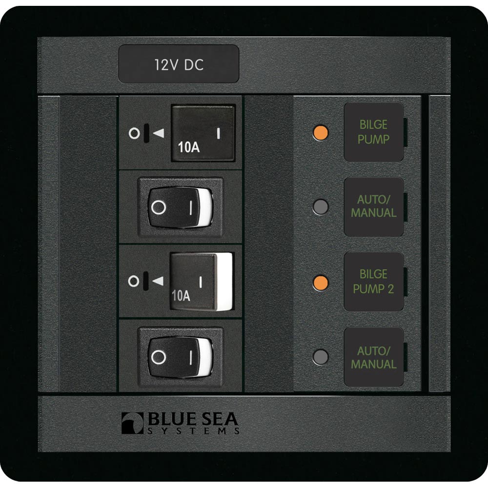 Blue Sea 1522 360 Panel Dual Bilge Pump Control [1522] - Mealey Marine