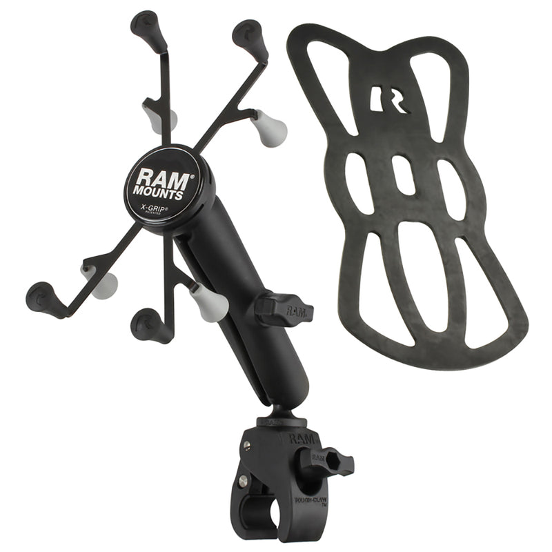 RAM Mount Tough-Claw Base w/Long Double Socket Arm & Universal X-Grip Cradle w/1" Ball f/7" Tablets [RAM-B-400-C-UN8U] - Mealey Marine