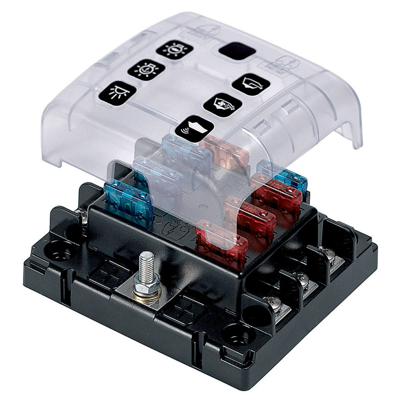 BEP ATC Six Way Fuse Holder Quick Connect w/Cover & Link [ATC-6WQC] - Mealey Marine