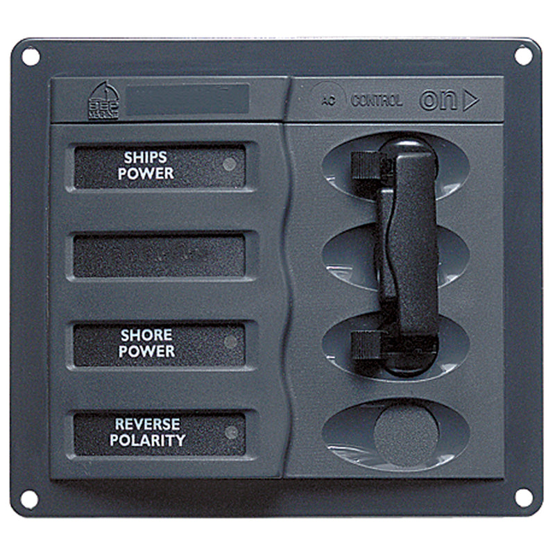 BEP AC Circuit Breaker Panel without Meters, Double Pole Change Over Panel [900-ACCH-110V] - Mealey Marine