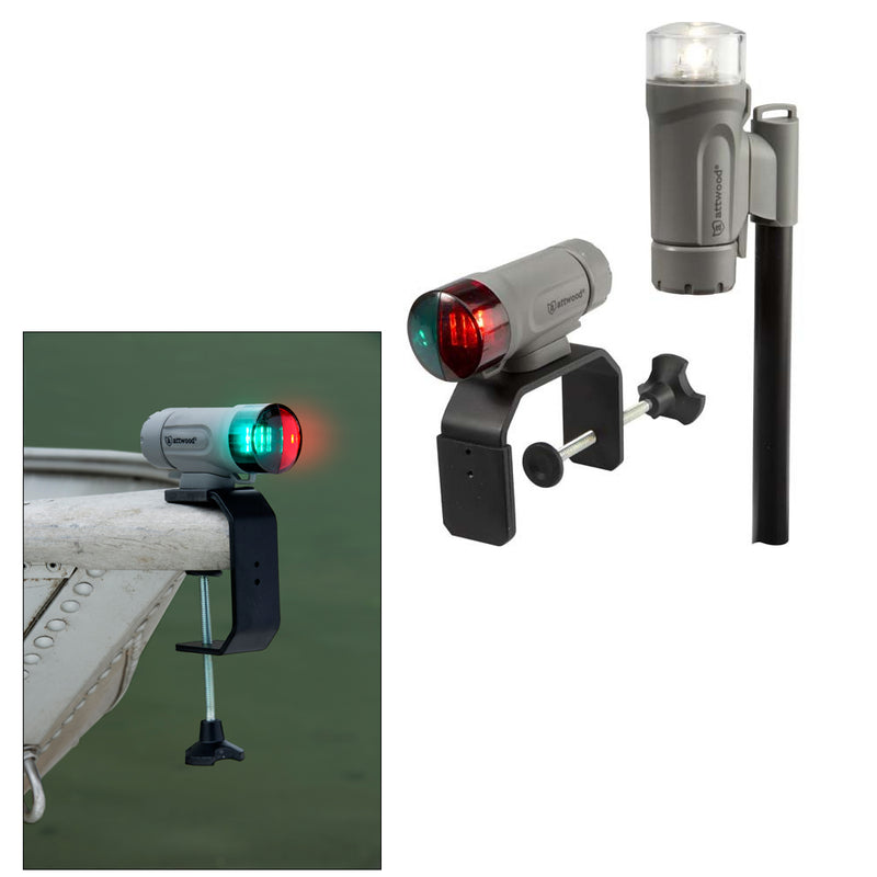 Attwood PaddleSport Portable Navigation Light Kit - C-Clamp, Screw Down or Adhesive Pad - Gray [14194-7] - Mealey Marine