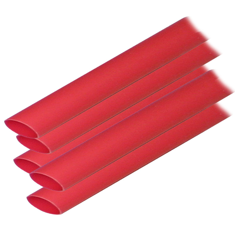 Ancor Adhesive Lined Heat Shrink Tubing (ALT) - 1/2" x 12" - 5-Pack - Red [305624] - Mealey Marine