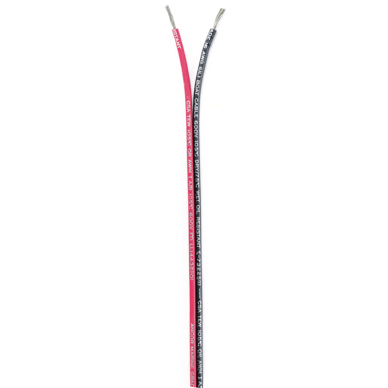 Ancor Ribbon Bonded Cable - 16/2 AWG - Red/Black - Flat - 250' [153125] - Mealey Marine