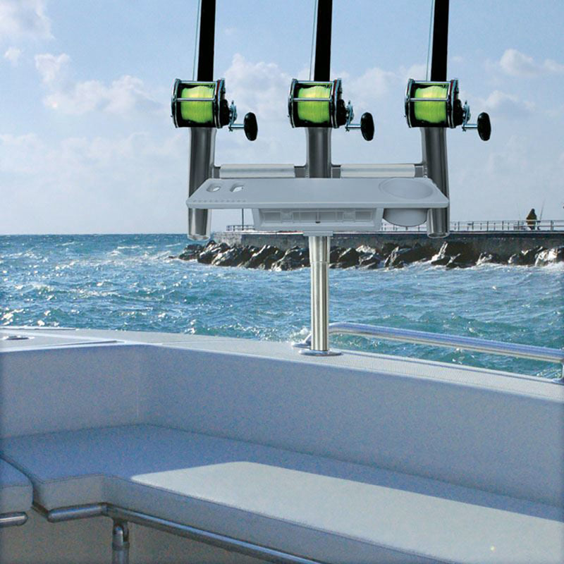 TACO Deluxe Trident Rod Holder Cluster Straight w/Tool Caddy [F31-0780BXY-1] - Mealey Marine