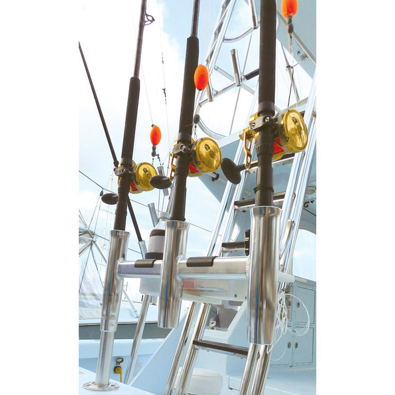 TACO Deluxe Trident Rod Holder Cluster Offset w/Tool Caddy [F31-0781BXY-1] - Mealey Marine