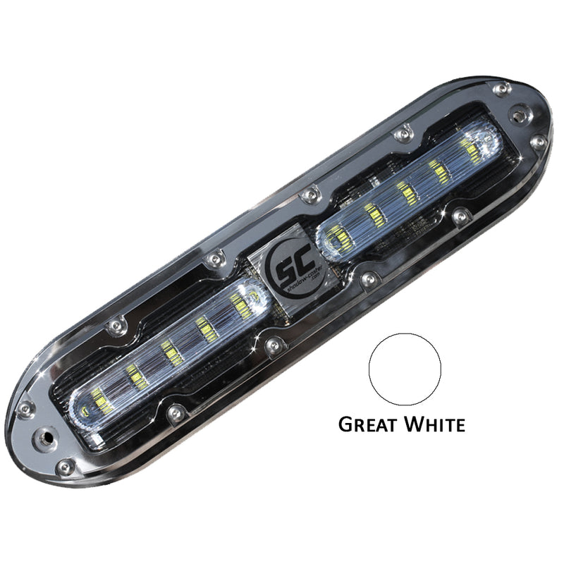 Shadow-Caster SCM-10 LED Underwater Light w/20' Cable - 316 SS Housing - Great White [SCM-10-GW-20] - Mealey Marine