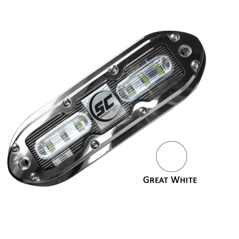 Shadow-Caster SCM-6 LED Underwater Light w/20' Cable - 316 SS Housing - Great White [SCM-6-GW-20] - Mealey Marine