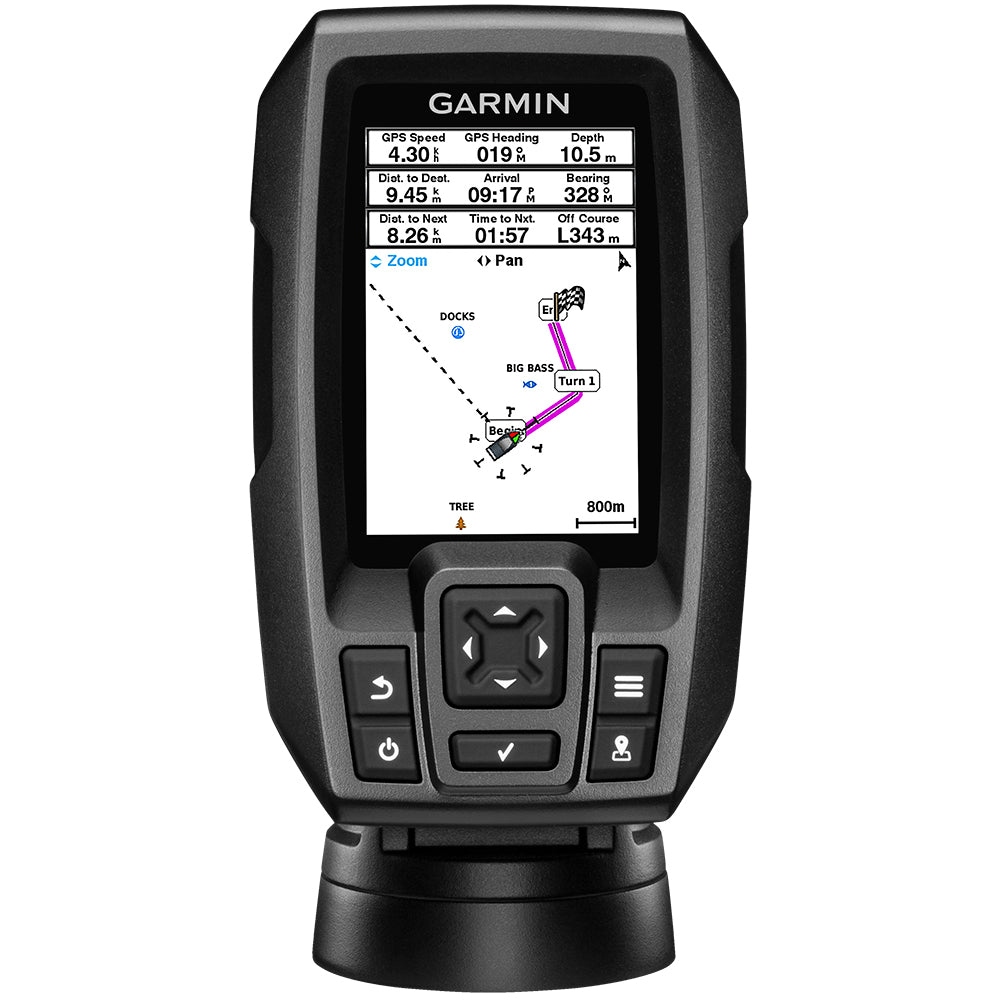 Garmin STRIKER 4 Fishfinder Worldwide Version w/77/200kHz - 4-Pin Transducer w/Transom & Trolling Motor Mounts [010-01550-01] - Mealey Marine