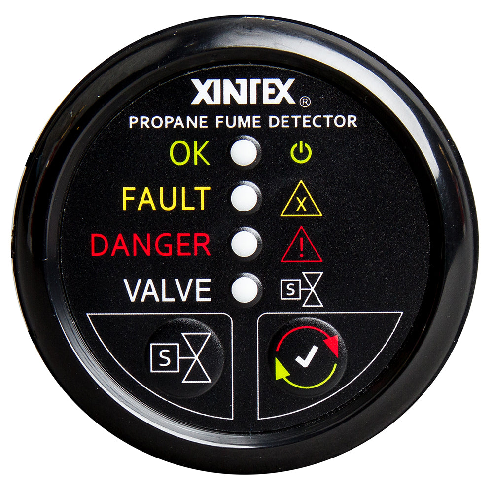 Xintex Propane Fume Detector w/Automatic Shut-Off & Plastic Sensor - No Solenoid Valve - Black Bezel Display [P-1BNV-R] - Mealey Marine