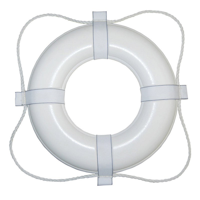 Taylor Made Foam Ring Buoy - 24" - White w/White Rope [361] - Mealey Marine