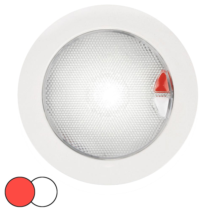 Hella Marine EuroLED 150 Recessed Surface Mount Touch Lamp - Red/White LED - White Plastic Rim [980630002] - Mealey Marine