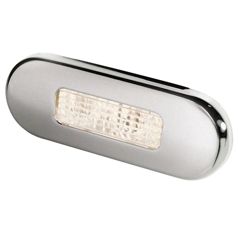 Hella Marine Surface Mount Oblong LED Courtesy Lamp - Warm White LED - Stainless Steel Bezel [980869401] - Mealey Marine