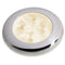 Hella Marine Slim Line LED 'Enhanced Brightness' Round Courtesy Lamp - Warm White LED - Stainless Steel Bezel - 12V [980500721] - Mealey Marine