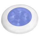 Hella Marine Slim Line LED 'Enhanced Brightness' Round Courtesy Lamp - Blue LED - White Plastic Bezel - 12V [980502241] - Mealey Marine