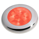 Hella Marine Slim Line LED 'Enhanced Brightness' Round Courtesy Lamp - Red LED - Stainless Steel Bezel - 12V [980507221] - Mealey Marine