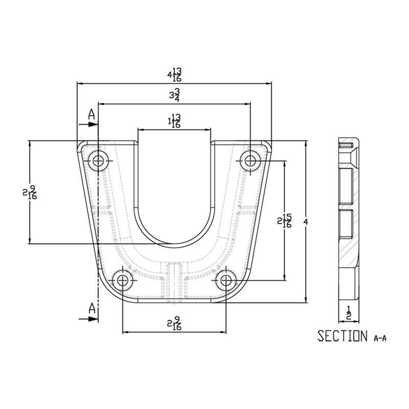 TACO Stainless Steel Mounting Bracket f/Side Mount Table Pedestal [F16-0080] - Mealey Marine