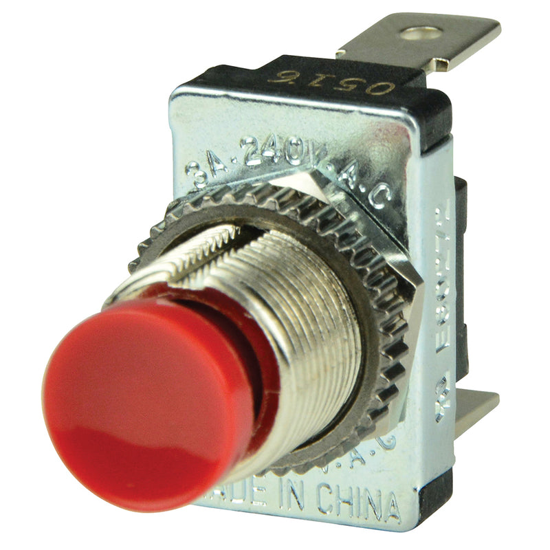 BEP Red SPST Momentary Contact Switch - OFF/(ON) [1001401] - Mealey Marine