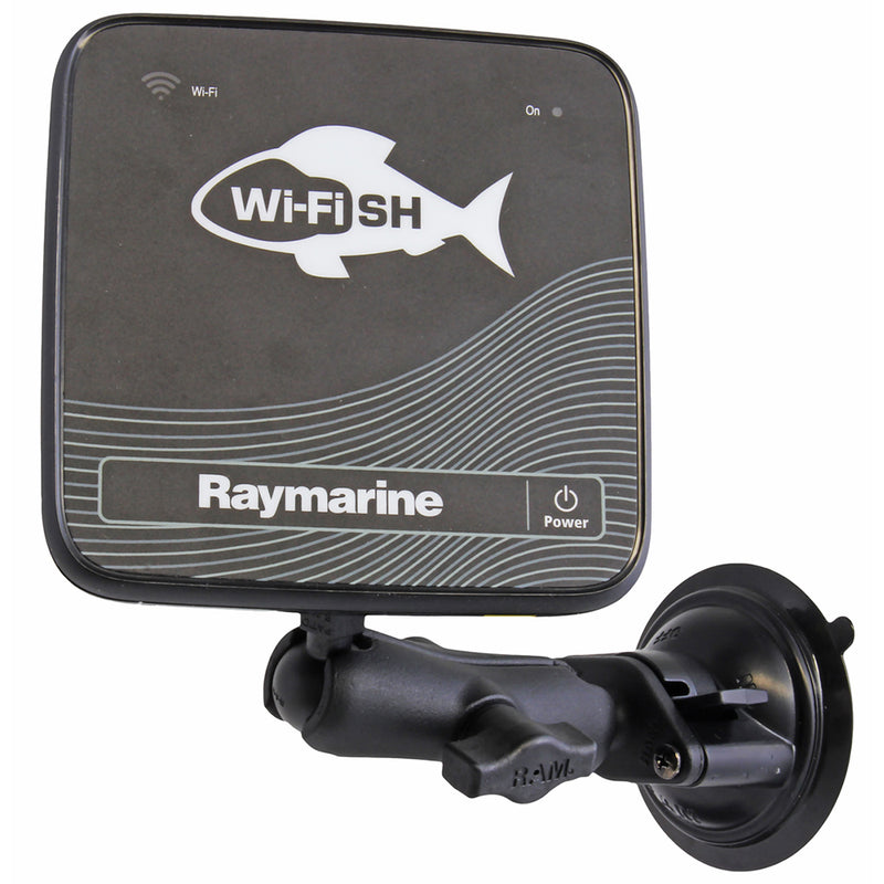 RAM Mount Suction Cup Mount w/1" Ball, including M6 X 30 SS HEX Head Bolt, f/Raymarine Dragonfly-4/5  WiFish Devices [RAM-B-224-1-379-M616U] - Mealey Marine