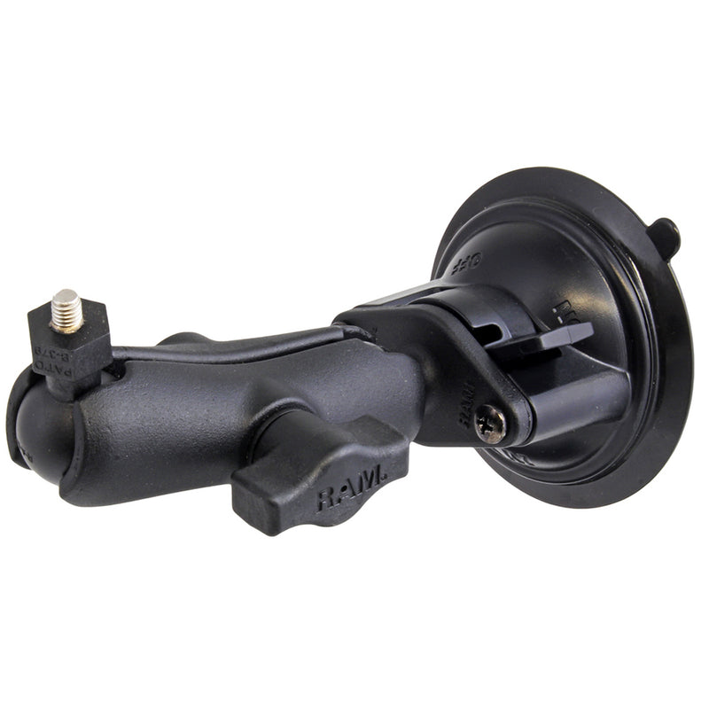 RAM Mount Suction Cup Mount w/1" Ball, including M6 X 30 SS HEX Head Bolt, f/Raymarine Dragonfly-4/5  WiFish Devices [RAM-B-224-1-379-M616U] - Mealey Marine