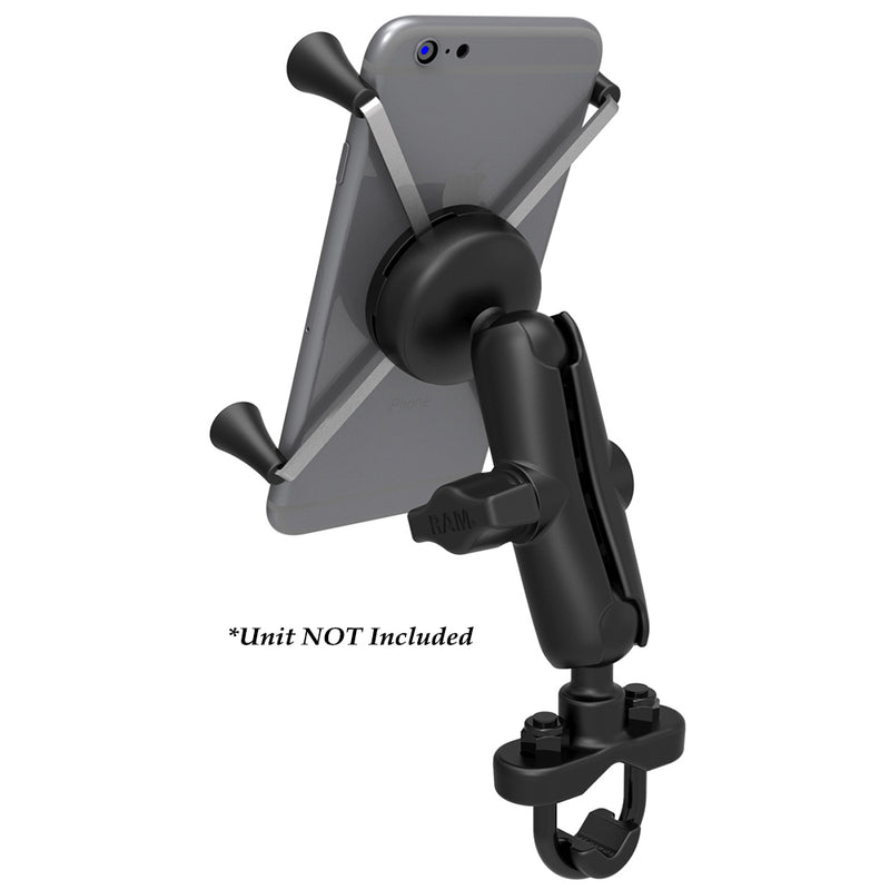 RAM Mount Handlebar Rail Mount w/Zinc Coated U-Bolt Base  Universal X-Grip Large Phone/Phablet Cradle [RAM-B-149Z-UN10U] - Mealey Marine