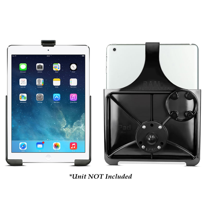 RAM Mount EZ-Rollr Model Specific Cradle w/Round Base Adapter for the iPad 5th Generation, Apple iPad Air 1-2  iPad Pro 9.7 [RAM-B-202-AP17U] - Mealey Marine