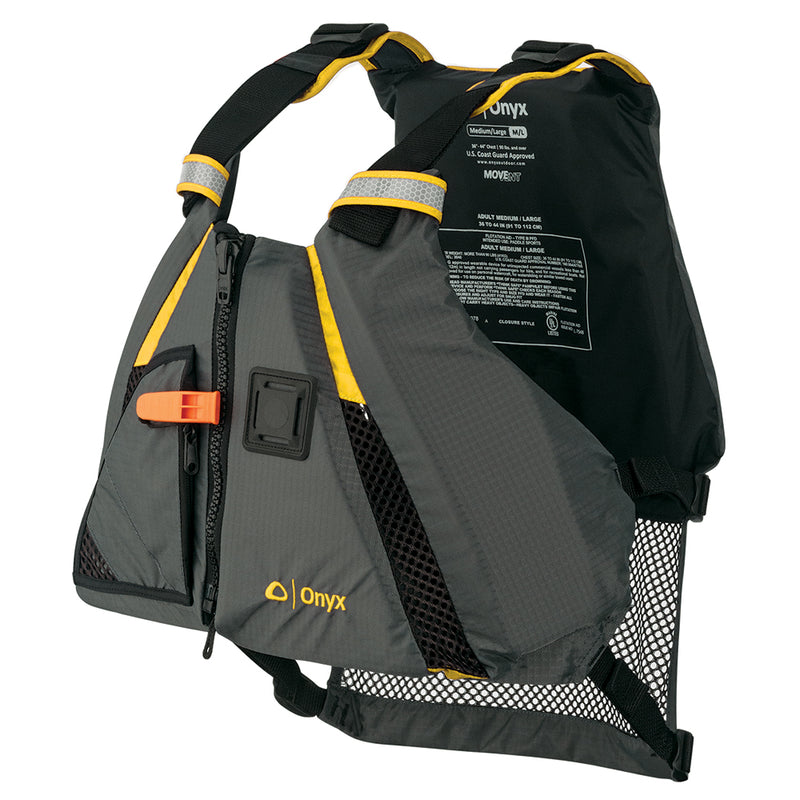 Onyx Movement Dynamic Paddle Sports Vest - Yellow/Grey - Medium/Large [122200-300-040-18] - Mealey Marine