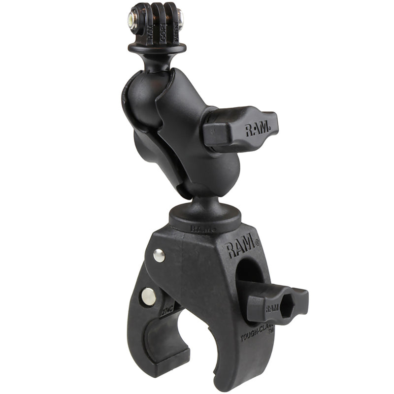 RAM Mount Small Tough-Claw Base w/Short Double Socket Arm  GoPro/Action Camera Mount [RAM-B-400-A-GOP1U] - Mealey Marine