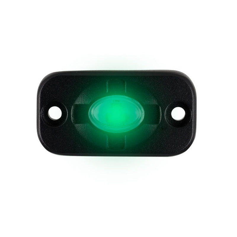 HEISE Auxiliary Accent Lighting Pod - 1.5" x 3" - Black/Green [HE-TL1G] - Mealey Marine