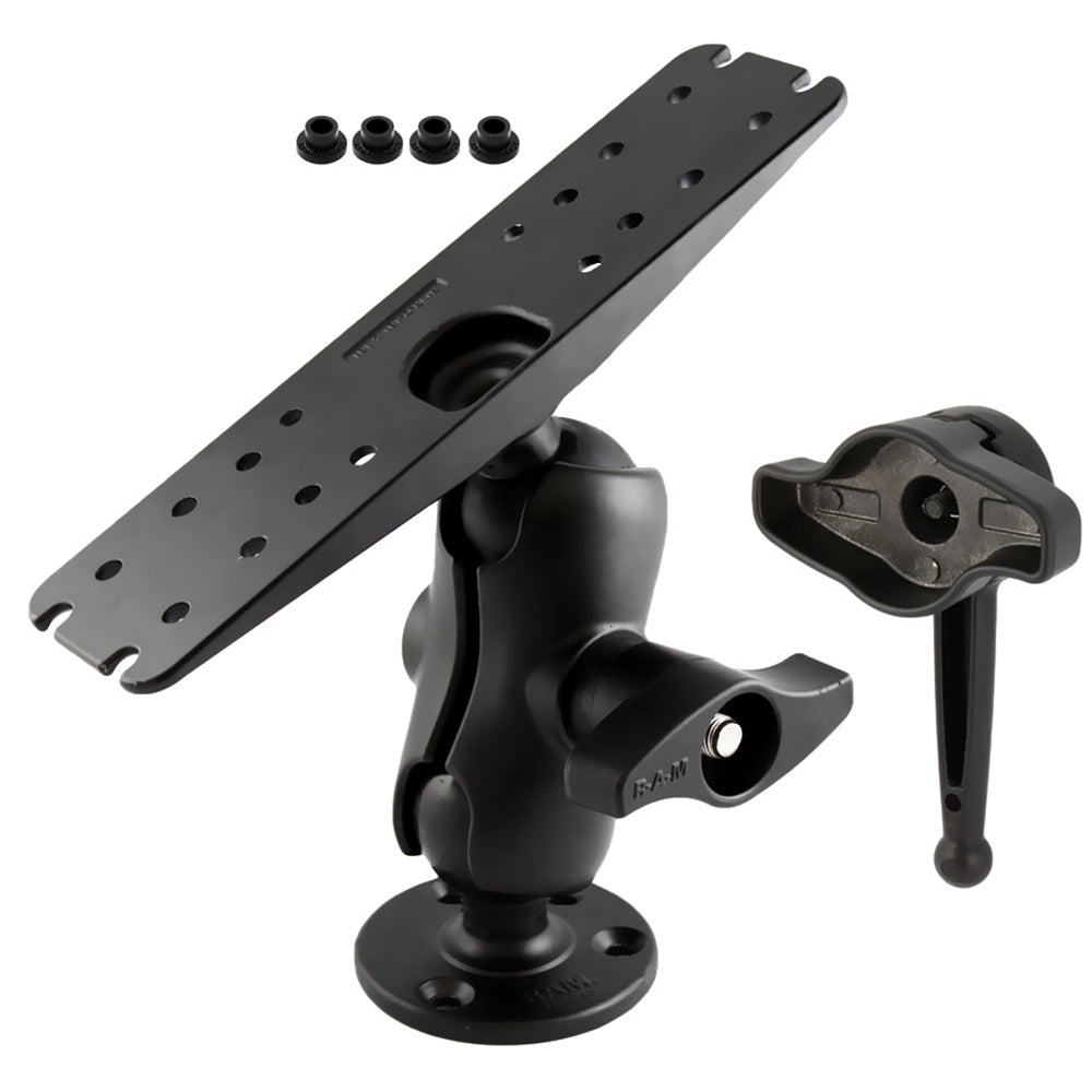 Ram Mount D Size 2.25" Ball Mount w/11" X 3" Rectangle Plate, 3.68" Round Plate and Hi-Torq Wrench [RAM-D-111-C-KNOB9H] - Mealey Marine