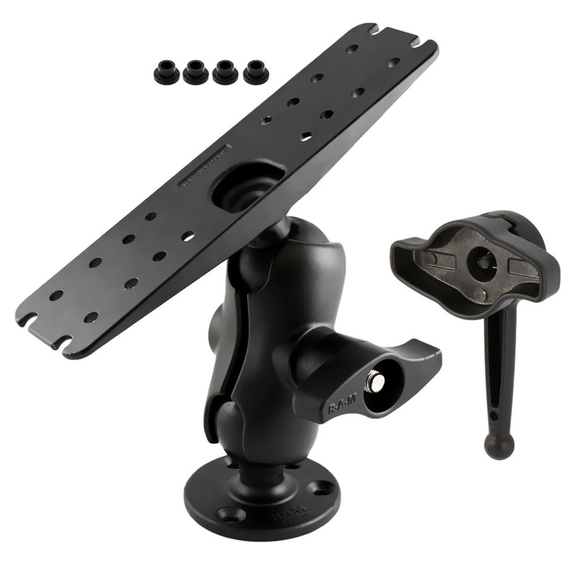 Ram Mount D Size 2.25" Ball Mount w/11" X 3" Rectangle Plate, 3.68" Round Plate and Hi-Torq Wrench [RAM-D-111-C-KNOB9H] - Mealey Marine