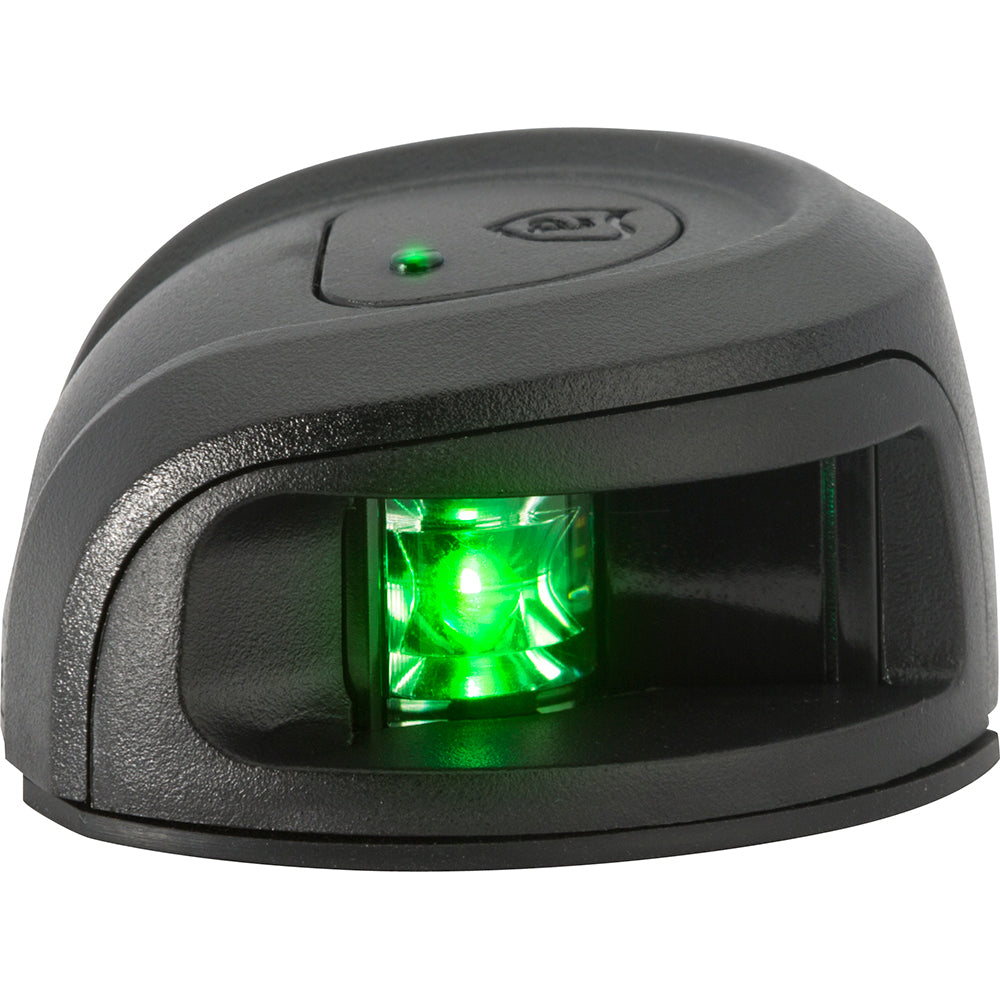 Attwood LightArmor Deck Mount Navigation Light - Black Composite - Starboard (green) - 2NM [NV2012PBG-7] - Mealey Marine